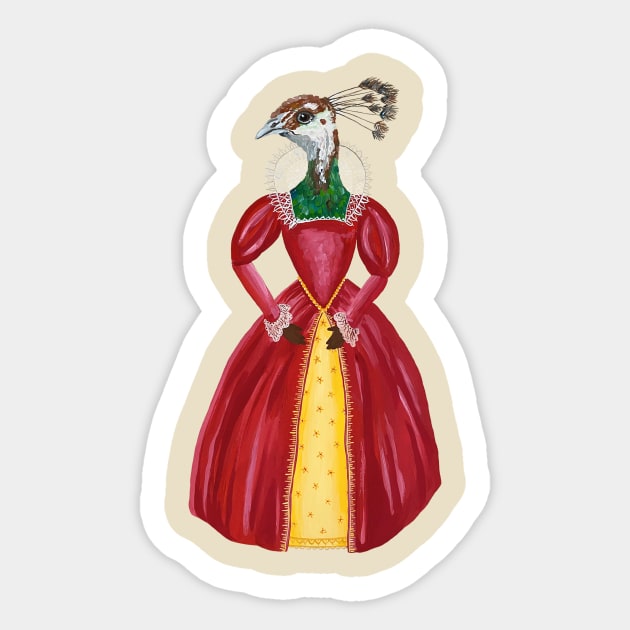 Tudor Peahen Sticker by Das Brooklyn